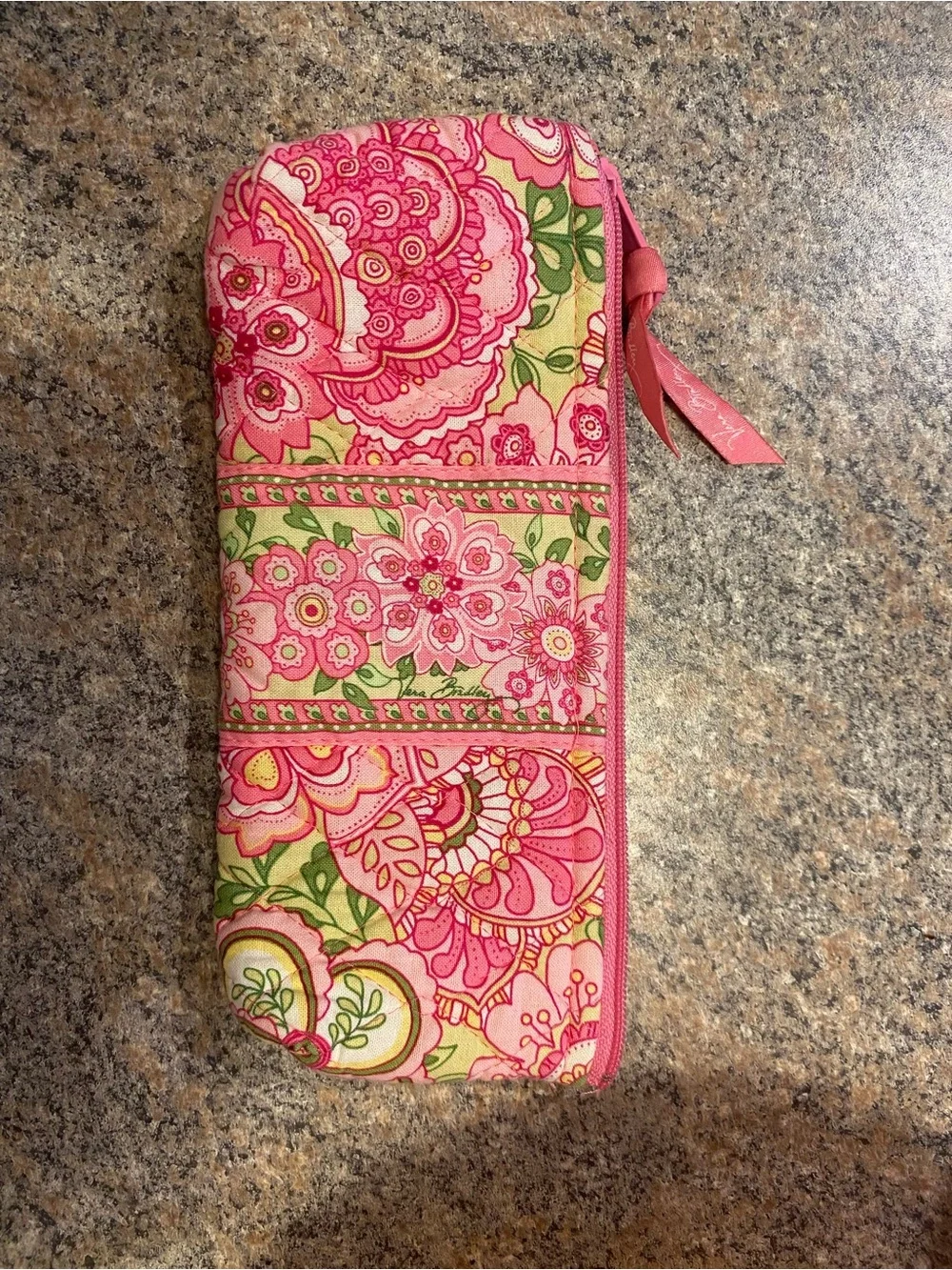 Vera Bradley Pink Floral Zip Wallet - Picture 1 of 3